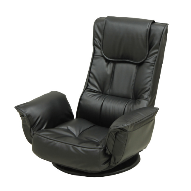 座椅子 回転座椅子 ラウンド座椅子 リクライニング 完成品 肘掛け 回転椅子 回転チェア 座イス 座いす 和室 / 合成皮革 合皮レザー フェイクレザー ソファ 一人がけ 肘付き 通販 送料無料 das-0179