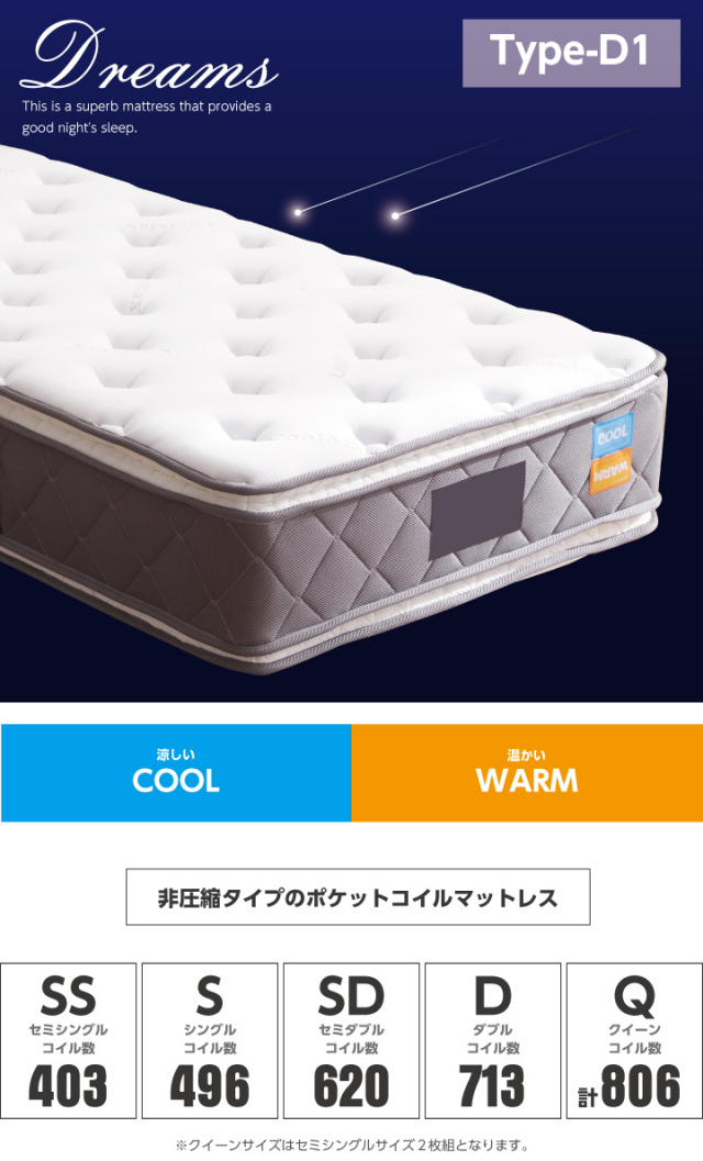 最安‼️ポケットコイルマットレス シングル 厚さ22cm 高密度ウレタン ポケットコイル マットレス シングル コイル数 496個 厚み33cm クール