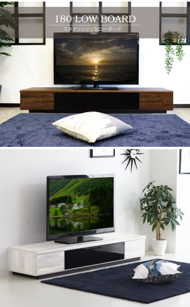 テレビ台 テレビボード 180幅 180 ローボード 日本製 完成品 おしゃれ 完成品 背面収納 コード収納 収納 白 ホワイト ブラウン グレー Tv台 Tvボード 木製 国産 大きい 新生活 古木調 レトロ ミッドセンチュリー モダン 高さ30 大川家具 アウトレット Egc 0032