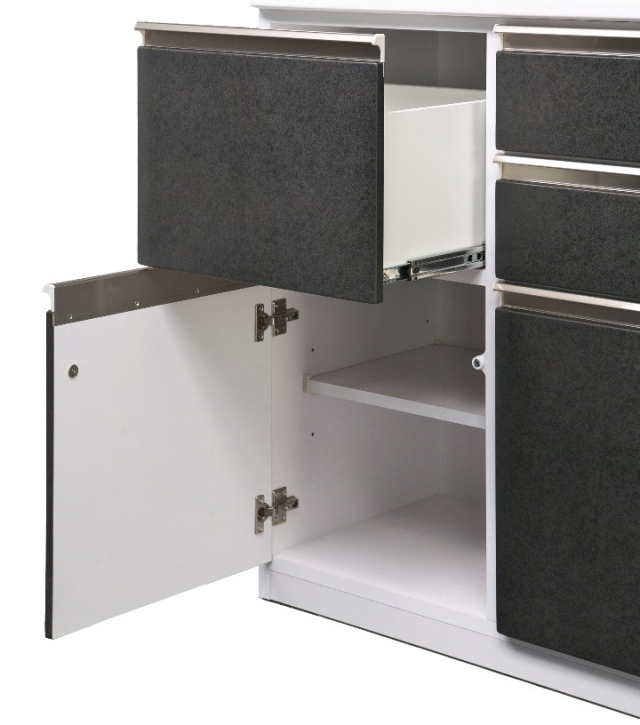 キッチンカウンター ストーンブラック 幅120cm 完成品 家電収納 モダン