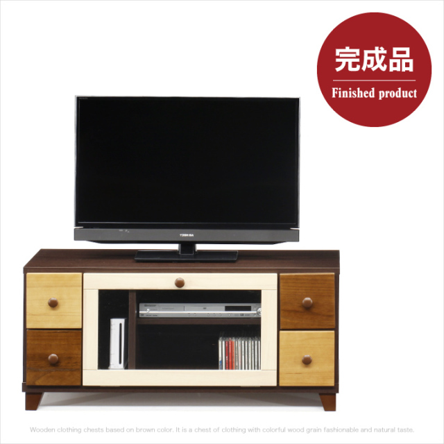 テレビ台 100 完成品 テレビボード TV台 TVボード 幅100 材 木製 奥行37 高さ46 / ナチュラル カントリー 木 引出し 収納 脚付 おしゃれ 可愛い コンパクト AV収納 通販 送料無料 naka-0128