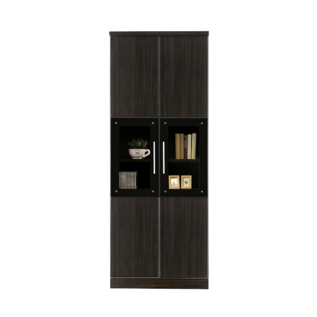 本棚 書棚 フリーボード 幅70 開き扉 ガラス扉 ハイタイプ 木製 完成品 シンプル おしゃれ / モダン 北欧 耐震 日本製 国産 通販 送料無料 nd-0052