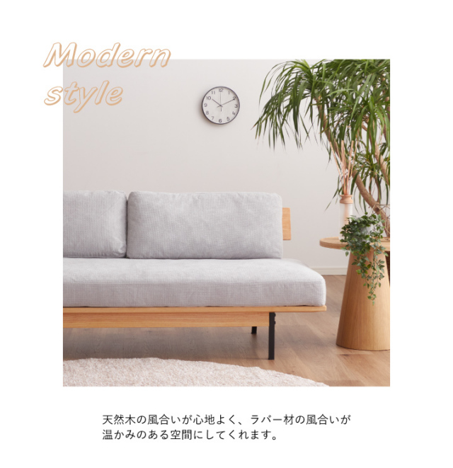 ソファーベッド シングル 幅185cm ブラウン ファブリック クッション2個