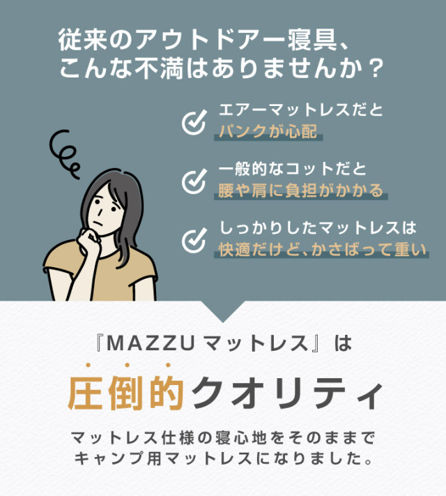 公式】MAZZU キャンプ用マット 防災 20CM厚さ キャンプマット