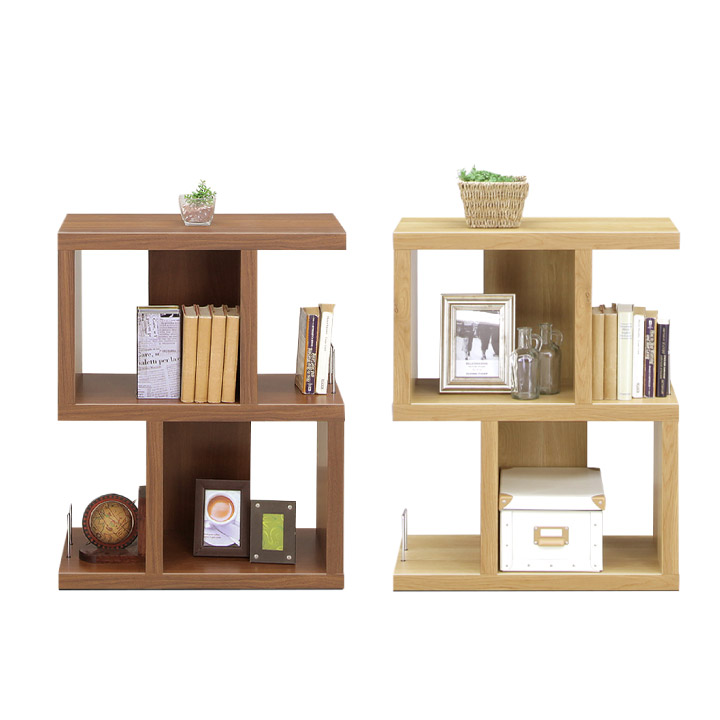 本棚 幅60 オープンラック ロータイプ 木製 ラック 飾り棚 ディスプレイラック シェルフ ブックシェルフ DVDラック / CDラック コミックラック マガジンラック ナチュラル ブラウン 木目 おしゃれ スリム 通販 送料無料 nd-0020