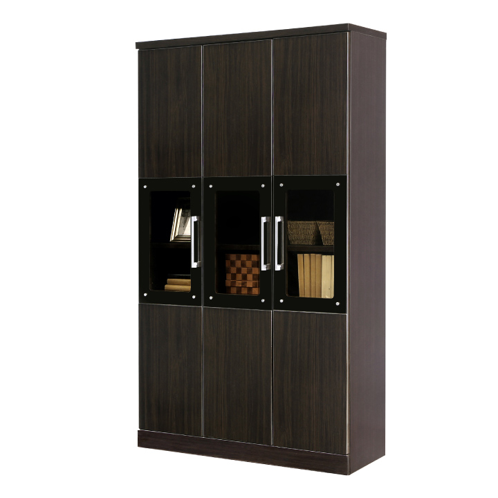 本棚 書棚 フリーボード 幅105 開き扉 ガラス扉 ハイタイプ 木製 完成品 シンプル おしゃれ / モダン 北欧 耐震 日本製 国産 通販 送料無料 nd-0053