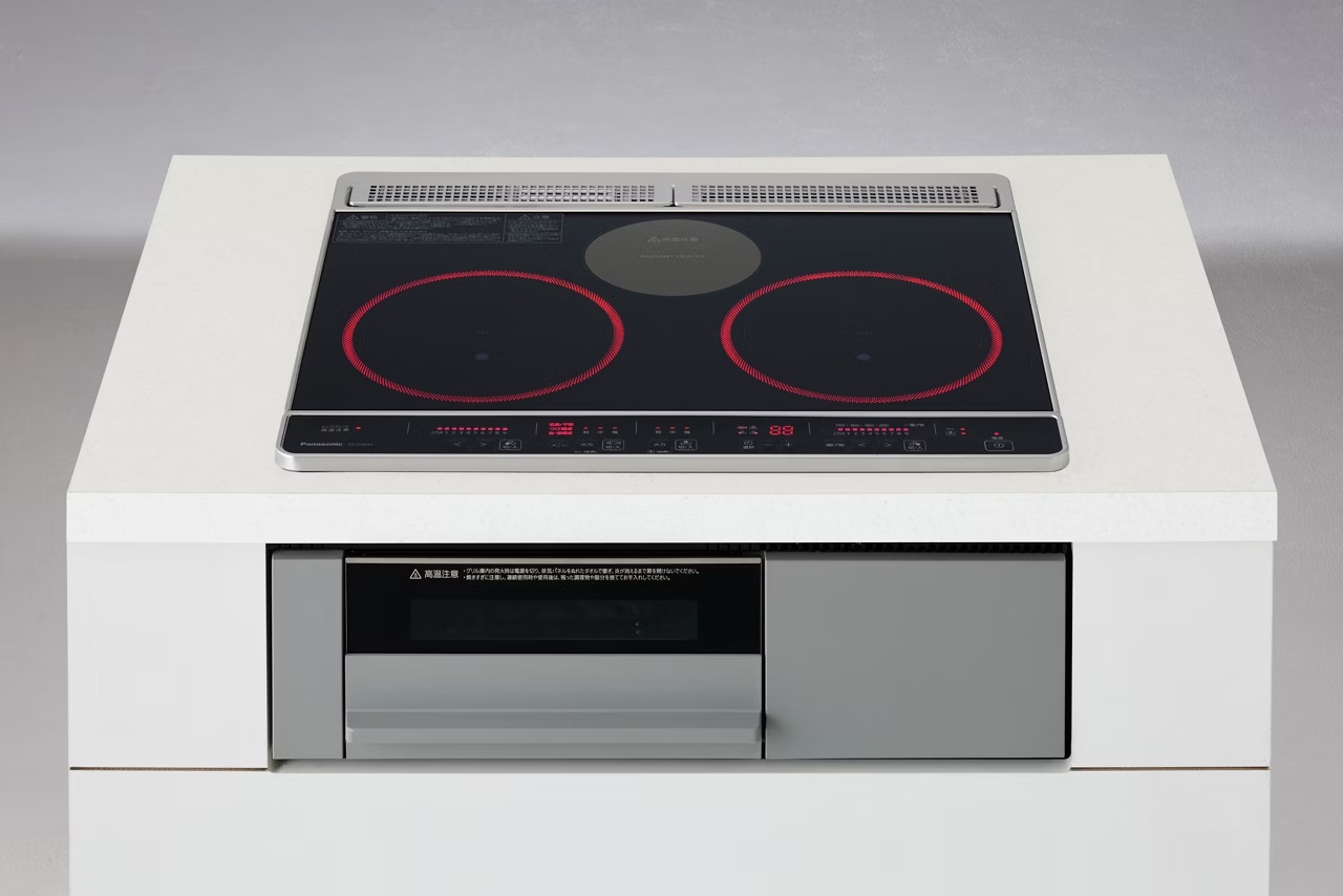 送料無料 パナソニック IHクッキングヒーター ビルトイン 幅60cm 2口IH＋ラジエント ブラック×グレー KZ-J1H6AS