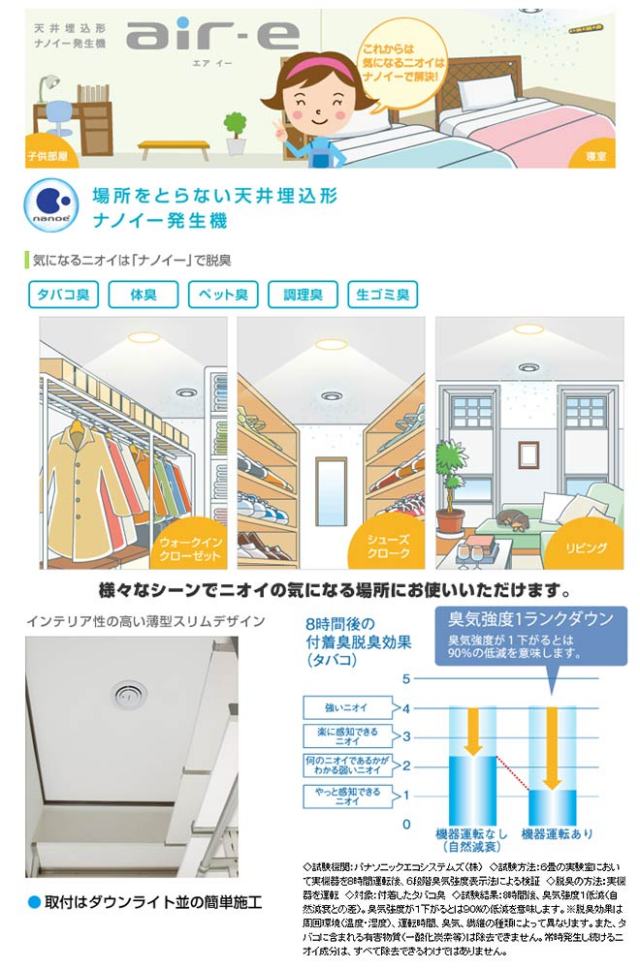 送料無料 FY-10S エアイー パナソニック ナノイー発生器