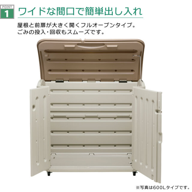 ワイドストレージ600Lキャスターなし｜プラスチック製／リッチェル