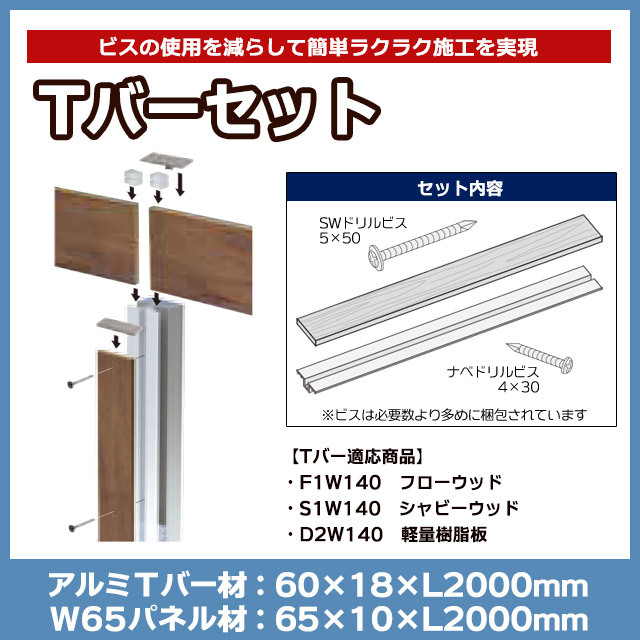 【NEOCUT WOOD】Tバーセット TBS20＋Tバー用キャップ TKY