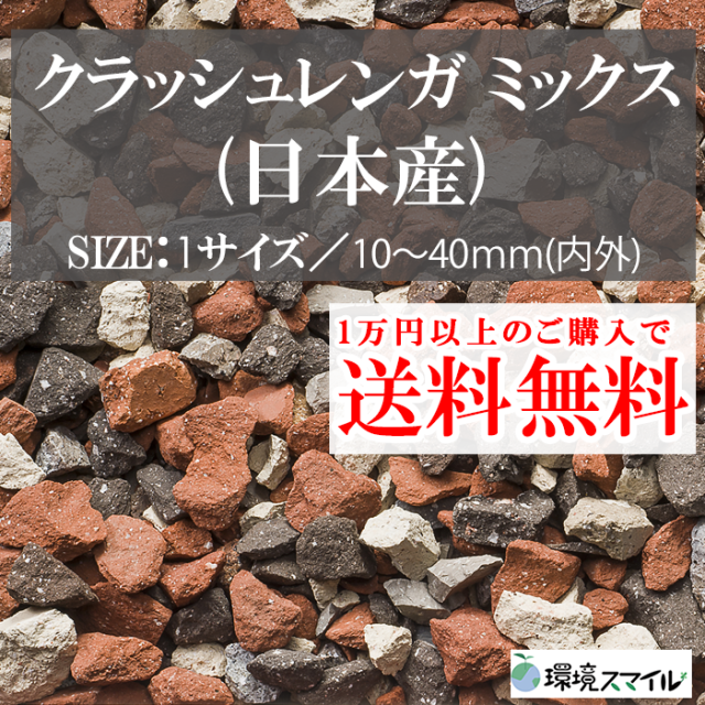 衝立 わけあり 和風 金砂子 山水 岩画 16番 【たのメル便 対応商品】 化粧砂利／クラッシュレンガ ミックス（日本産） 20kg【環境スマイル】