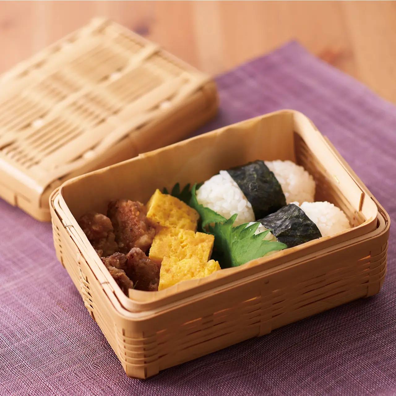 【国産白竹と真鍮使用】竹組み弁当箱【手づくり】