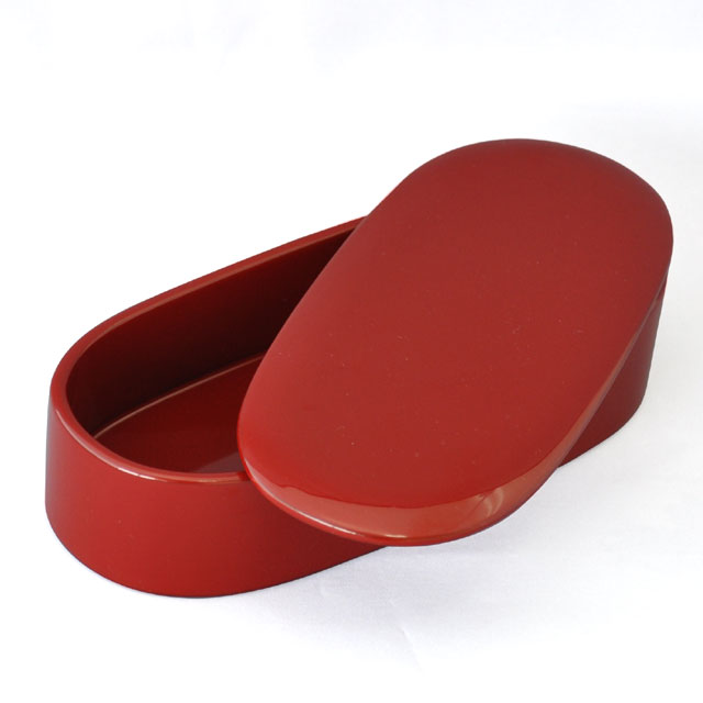 川連漆器　一段小判弁当