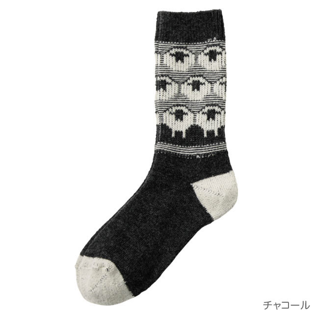 アワユキウール シープドットソックス