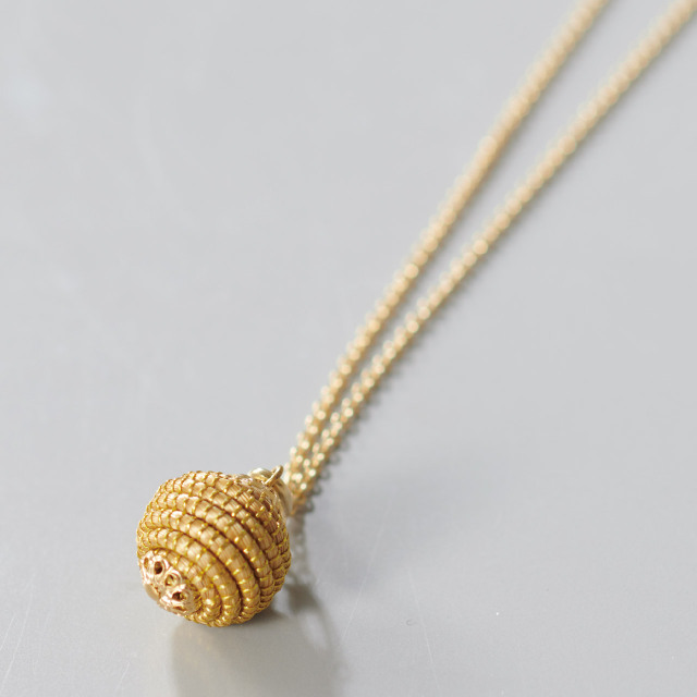 フェアトレード ビオジュエリー チェーンネックレス スパイラルボール