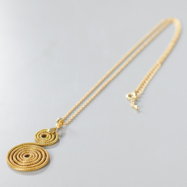 フェアトレード ビオジュエリー チェーンネックレス ダブルスパイラル