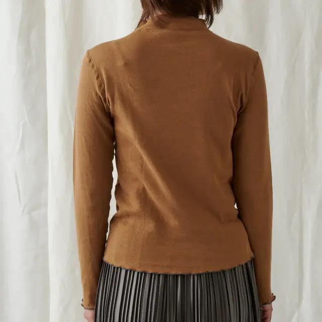 オーガニックコットンハイネック長袖Tシャツメイ