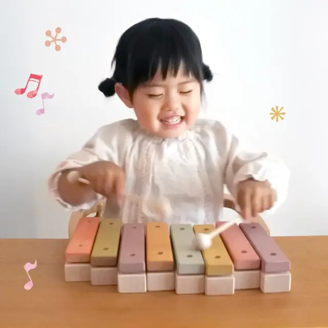 虹色木琴 グッド・トイ選定商品】虹色木琴【国産材・自然塗料仕上】