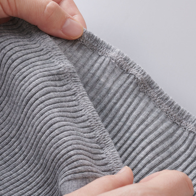 オーガニックコットン リブフライス 1分丈ショーツ グレー