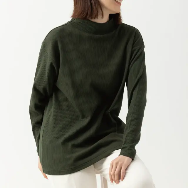オーガニックコットンリブモックネック