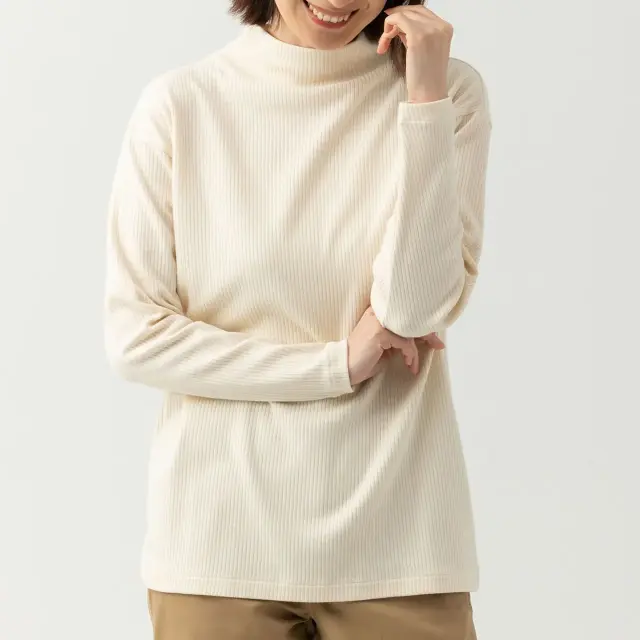 オーガニックコットンリブモックネック
