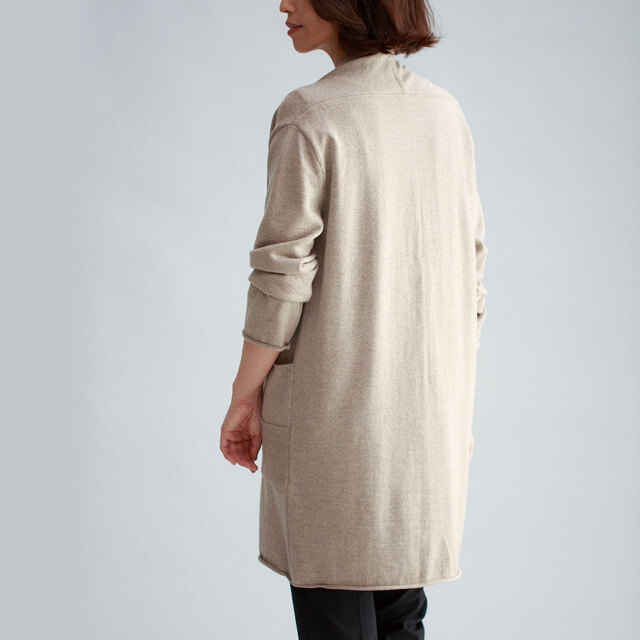 国産ニットサキハナロングカーディガン画像