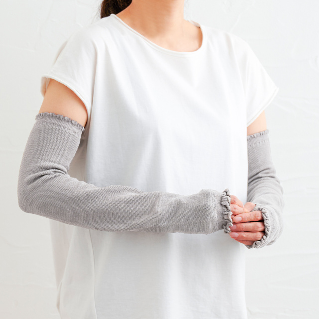 ささ和紙アームカバーグレー