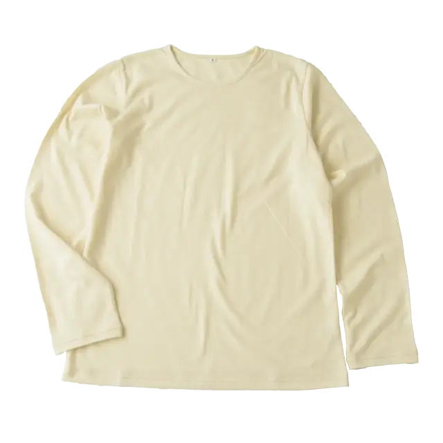 オーガニックコットン 天竺長袖Tシャツ 生成り