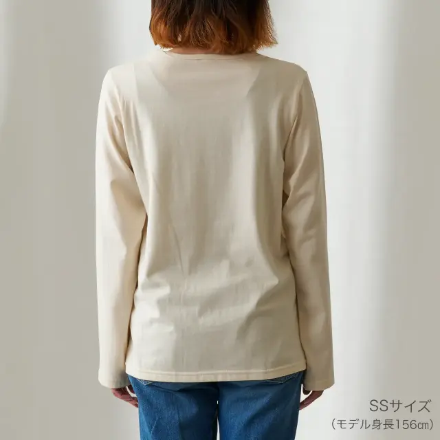 オーガニックコットン 天竺長袖Tシャツ 生成り