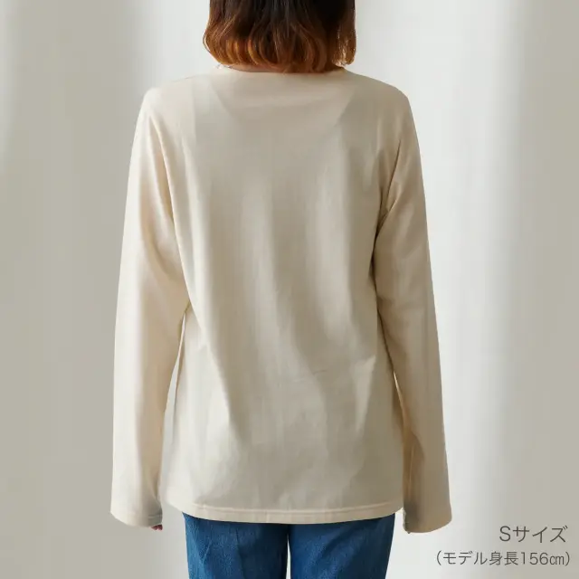 オーガニックコットン 天竺長袖Tシャツ 生成り