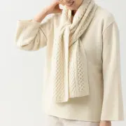 オーガニックウールケーブルマフラー ナチュラル