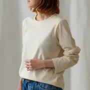 オーガニックコットン 天竺長袖Tシャツ 生成り