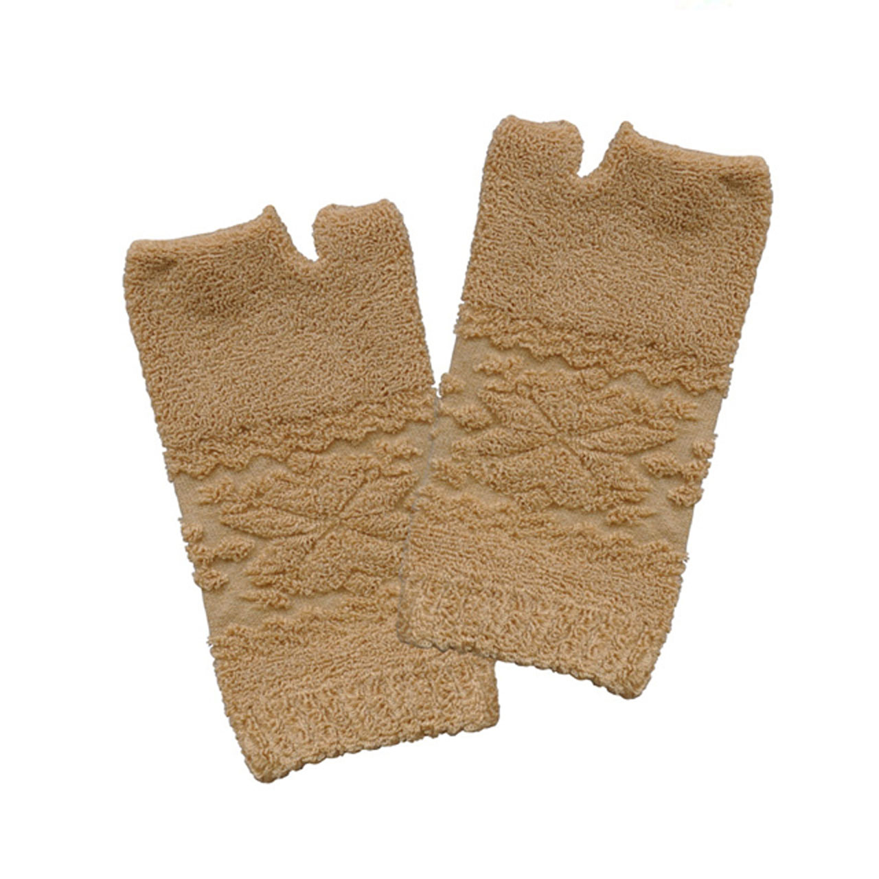 オーガニックコットン 雪柄パイル手袋