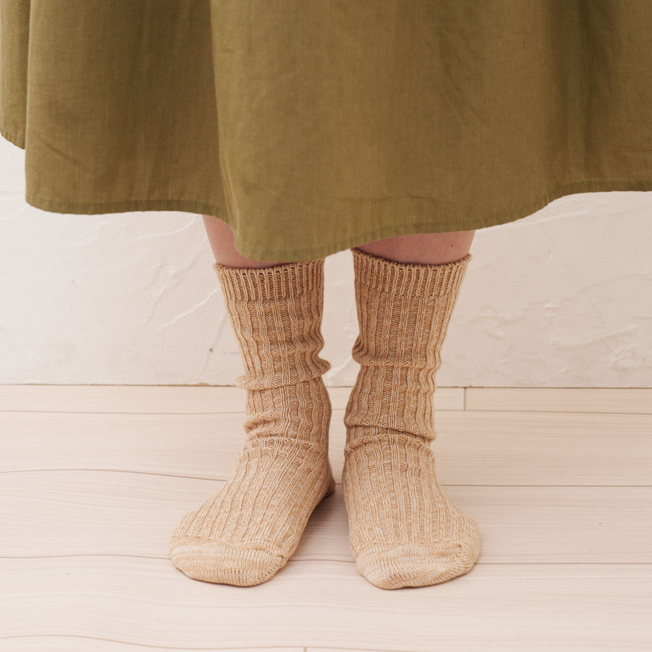 オーガニックコットンリブソックス画像
