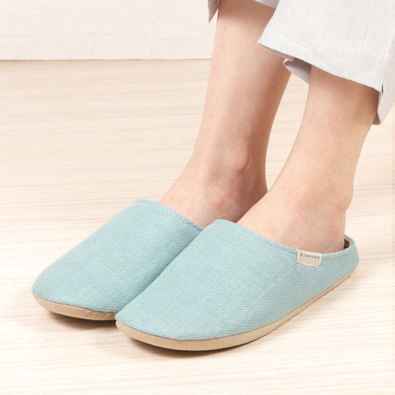 LINEN & BASIC ツイルリネン ルームシューズ