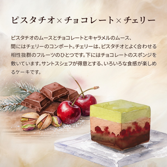 【クリスマスオーナメント付き】ディスカバリー（ピスタチオ×チョコレート×チェリーのムースケーキ）