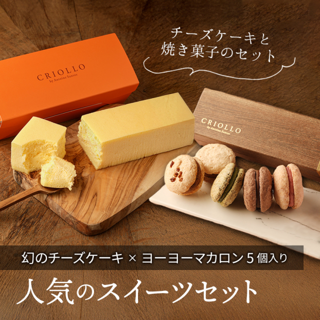 【レクタ食べ比べセット】幻のチーズケーキ と ヨーヨーマカロン5個入り