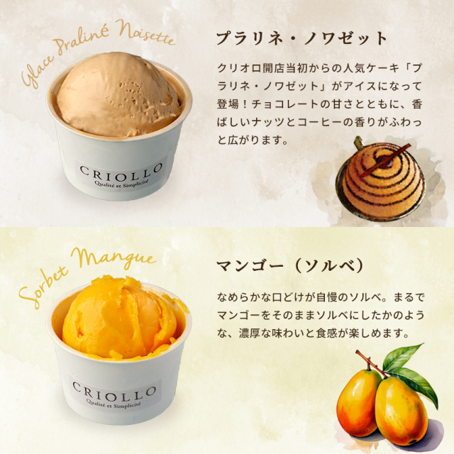 アイス 6個セット（ピスターシュ/フレーズ/バニラ/ショコラ/プラリネ