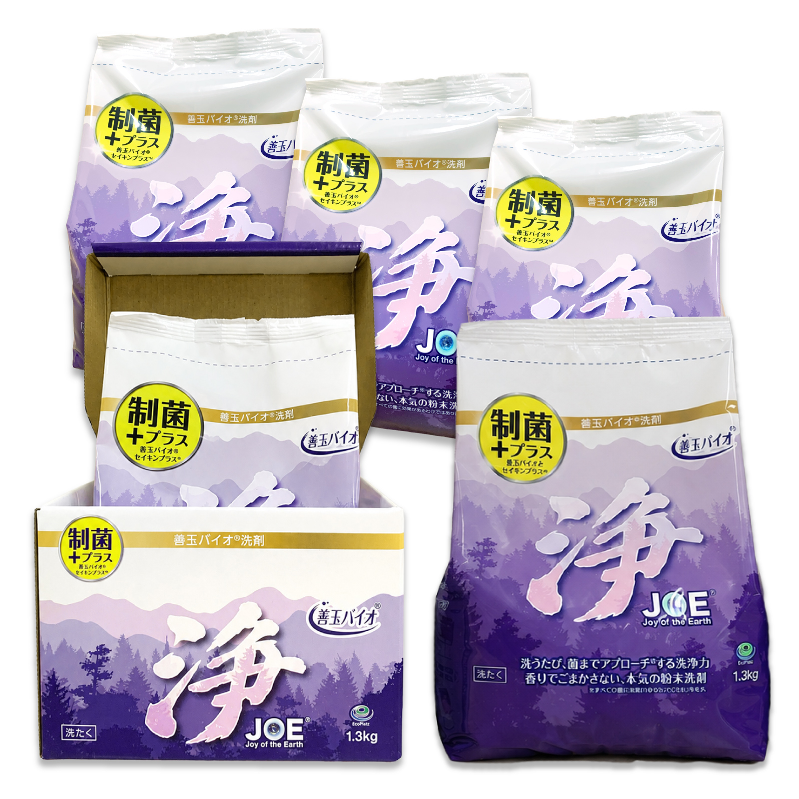 善玉バイオ　浄 制菌プラス　1.3Kg×5袋＋紙箱セット