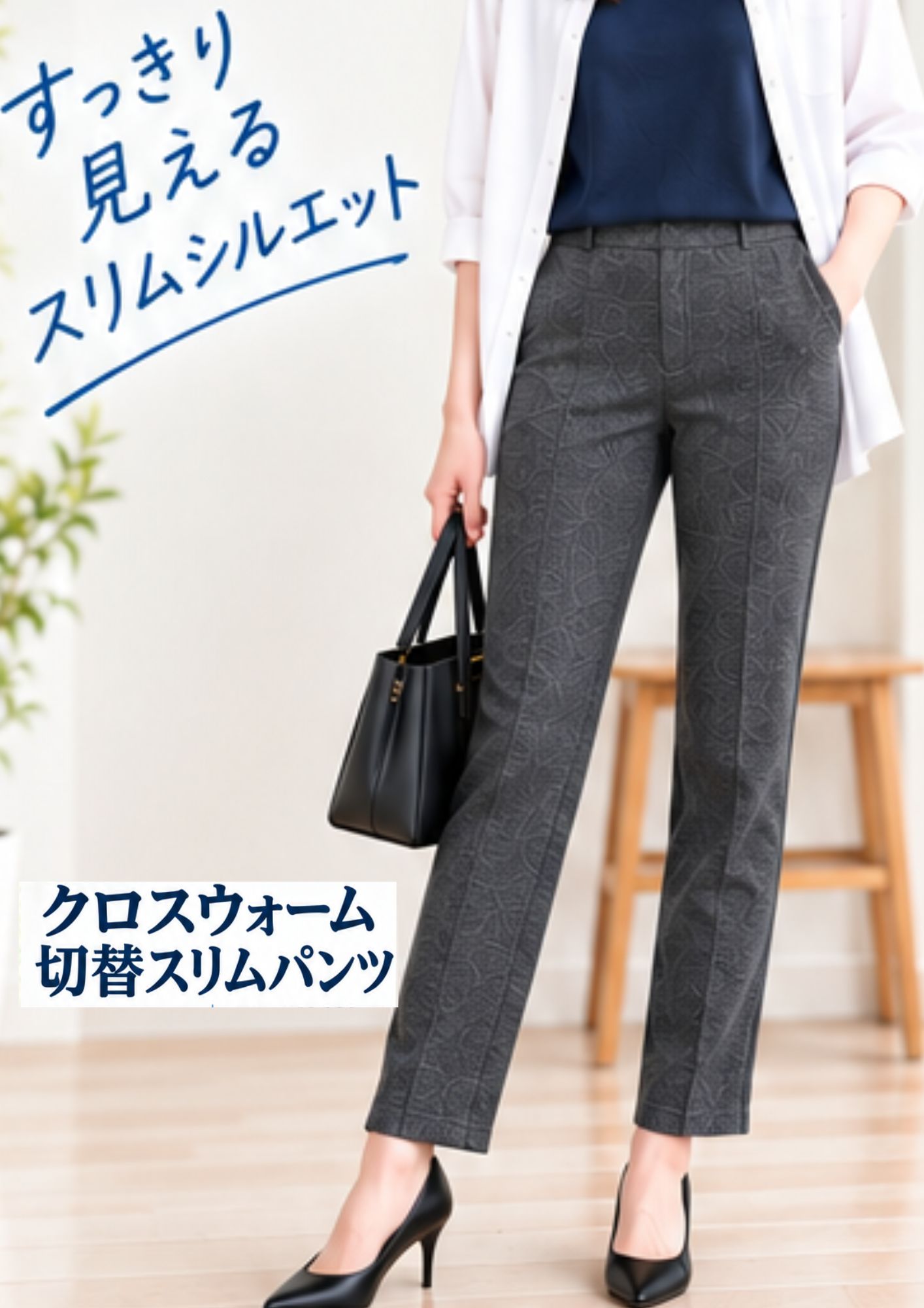 クロスウォーム切替スリムパンツ544-1342