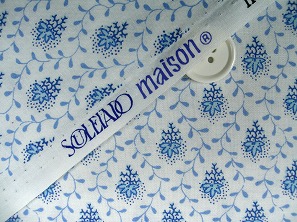 SOULEIADO ソレイアード　プティ・フルール・デ・シャン 　白地に青　0673-25