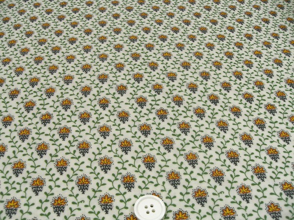 SOULEIADO ソレイアード ラミネート生地　プティット・フルール・デ・シャン　緑色(グリーン)(0673-73)