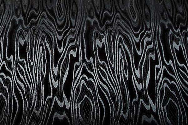 よさこいや舞台衣装に最適な　光沢感のある素材　ポリエステルジャガード　モアレ　黒