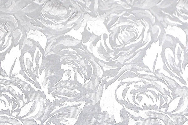 シャンブレーシャンタン　ローズジャガード　白×シルバー