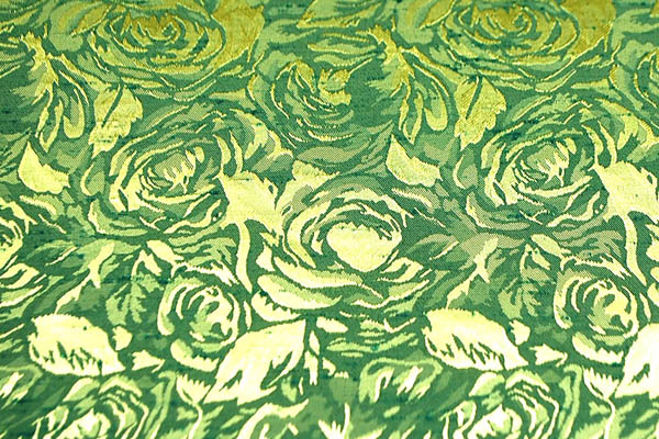 シャンブレーシャンタン　ローズジャガード　抹茶×ゴールド