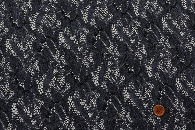 ラッセルレース生地　紺　【50cm単位】　(la706)