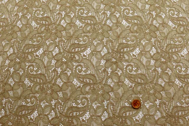 ラッセルレース生地（ニットではありません）モカ茶　【50cm単位】　(la753)