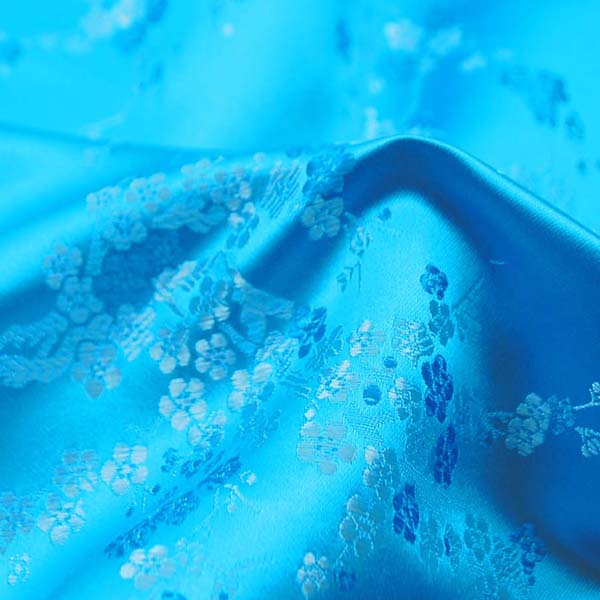 チャイナドレス生地 中国民族衣装生地　梅　水色