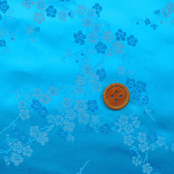 チャイナドレス生地 中国民族衣装生地　梅　水色