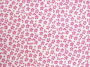 シンプルで可愛い小桜の和風生地 レーヨンちりめん生地 ピンク色・白色地　約７０ｃｍ×約５０ｃｍカット　(0643-68)